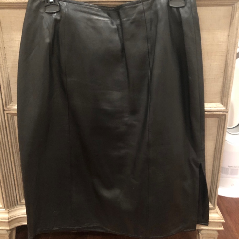 Vakko Leather Skirt